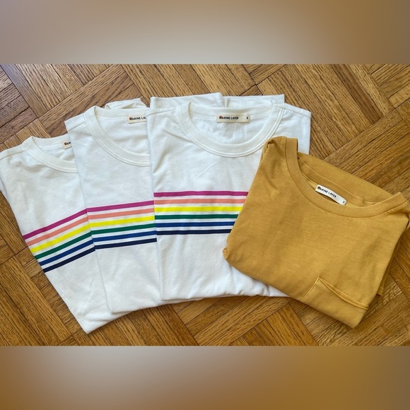 Marine Layer Womens Swing Crew Rainbow Graphic Tee in Antique White Sz S NWOT - Picture 4 of 4